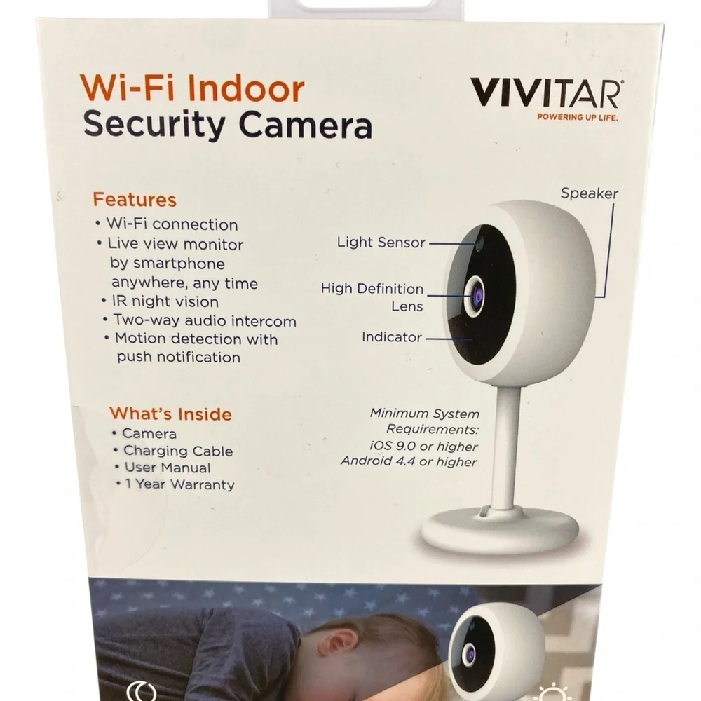 Vivitar White Wi-Fi Indoor Security Camera